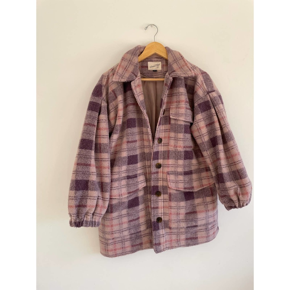 Universal Threads Oversized Purple Plaid Button U… - image 8